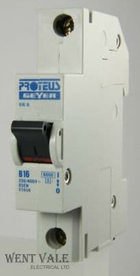 Proteus Geyer - 616B - 16a Type B Single Pole MCB Used