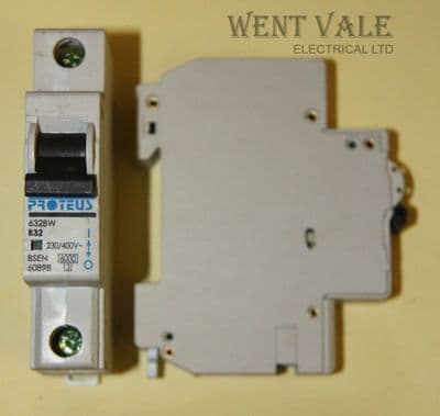 Proteus Geyer - 632BW - 32a Type B Single Pole MCB Used