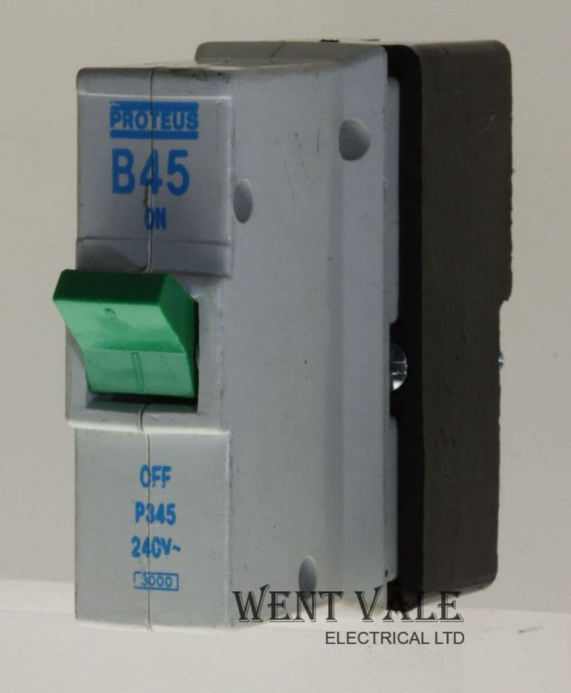 Disjoncteur Proteus P345 45A Courbe B, 1 Pôle, 2 Modules - Occasion En état De Marche, Pour Tableau électrique
