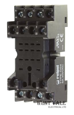 Relpol GS4/2613504 - 6a 300v 14 Pin Industrial Relay Base, Black Unused