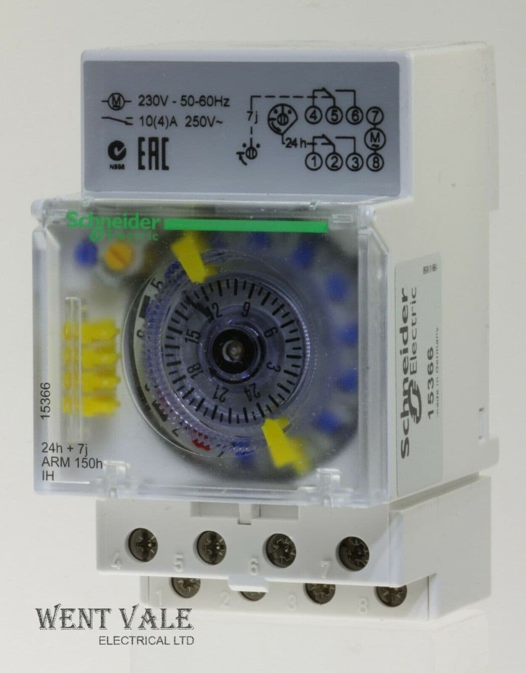 Schneider Acti 9 - 15366 - IH 1P - 24 Hour 7 Day 16a Mechanical Time Switch
