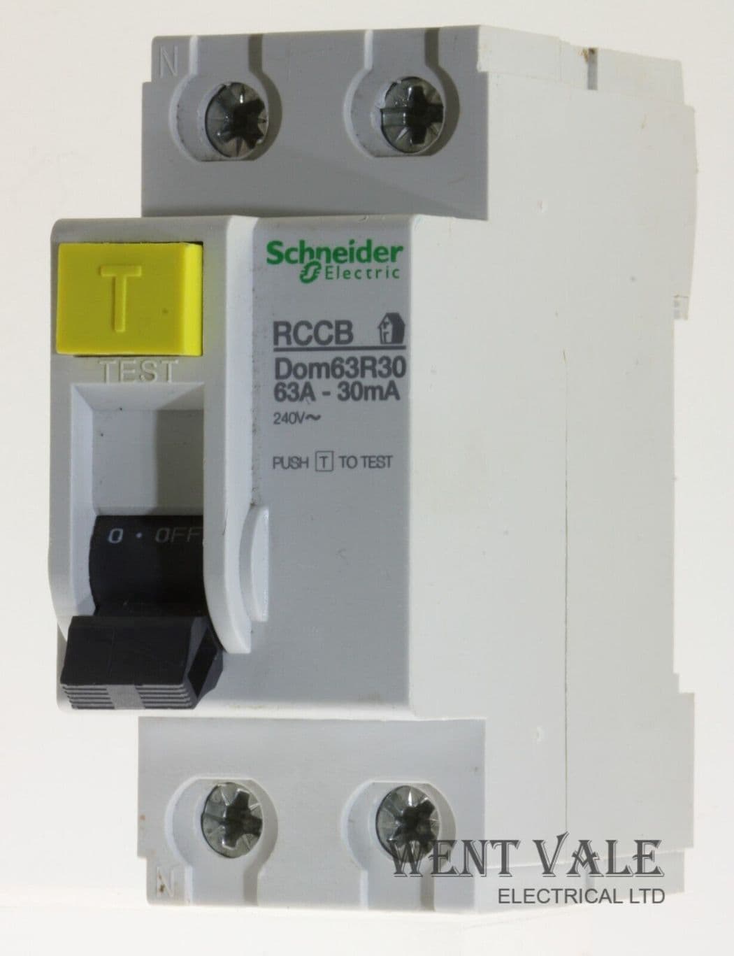 Schneider Domae - DOM63R30 - 63A 30mA Double Pole RCCB Used