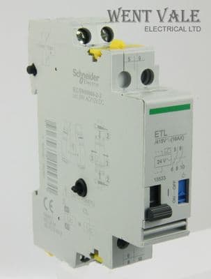 Schneider ETL 15533 16ax Two Pole Impulse Relay/Contact Aux 24vac Coil New