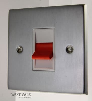 Schneider Exclusive Decorative - GEP4520WMC - Matt Chrome 45a Double Pole Switch