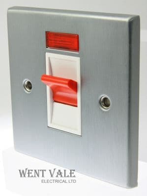 Schneider Exclusive Decorative GEP4521WMC - Matt Chrome 45a D/Pole Switch + Neon