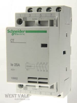 Schneider Multi 9 - 15962 - CT Four Pole 25a NO Contactor 240v Coil New in Boxes