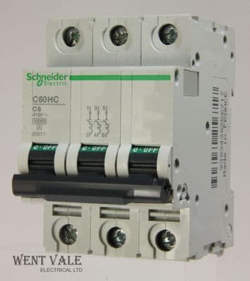 Schneider - Multi 9 - 25671 - C60HC306 - 6a Type C Triple Pole MCB New