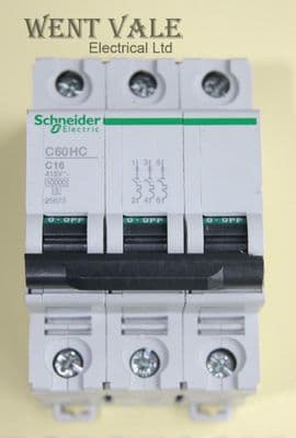 Schneider - Multi 9 - 25673 - C60HC316 - 16a Type C Triple Pole MCB Used