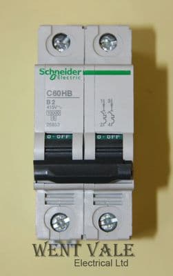Schneider - Multi 9 - 25853 - C60HB202 - 2a Type B Double Pole MCB New