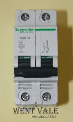 Schneider - Multi 9 - 25854 - C60HB204 - 4a Type B Double Pole MCB New