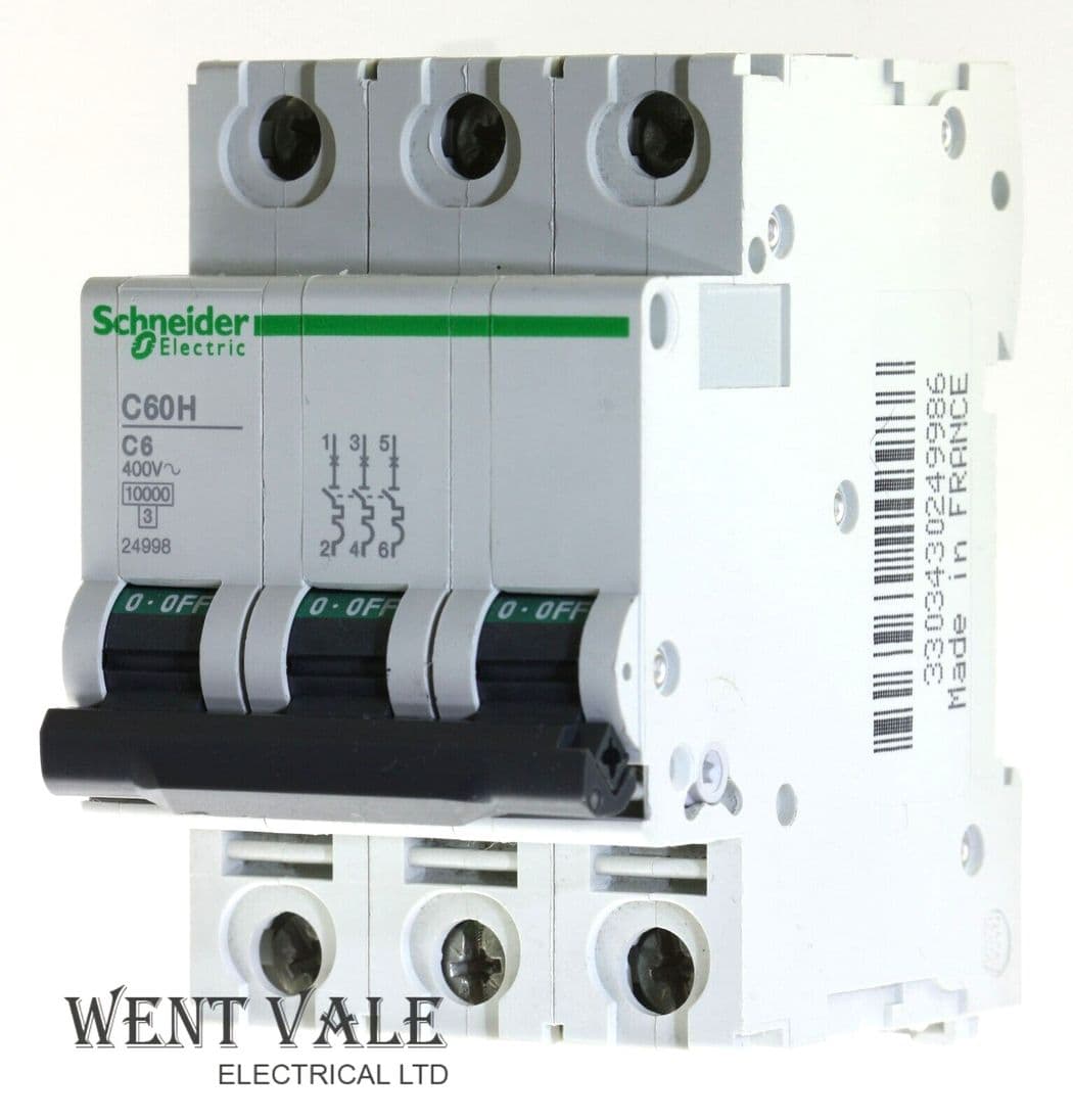 Schneider Multi 9 C60H 30624998 6a Type C Triple Pole MCB New