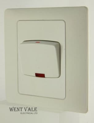 Schneider Rocca Soft Feel - 635 358 - 45a Double Pole Switch with Neon New