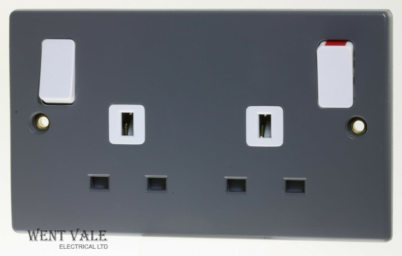 Schneider Slimline - GU3030GY - 13a Grey 2g Part M Socket With Outboard ...