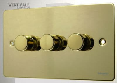 Schneider Ultimate Flat Plate GU6232PB/LED - 3g 1 or 2w Push/Rotary 0 to 100w Dimmer Switch