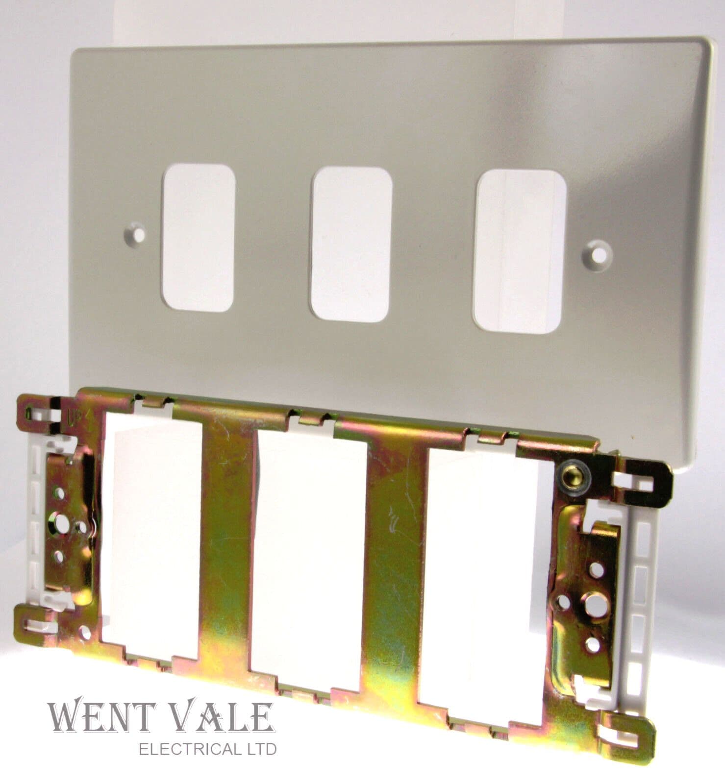 Schneider Ultimate Grid - GUG03G - 3 Module Grid Switch Front Plate and ...