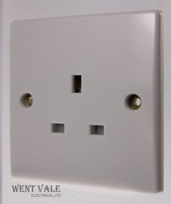 Schneider Ultimate Slimline Moulded - GU3050 -  White 13a 1g Unswitched Single Socket New