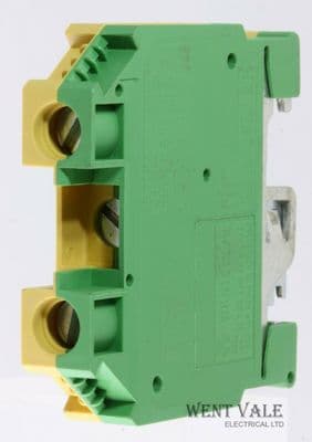 Schneider Zelio AB1 TP1635U  - Green/Yellow 14-4 AWG DIN Rail Termination Block