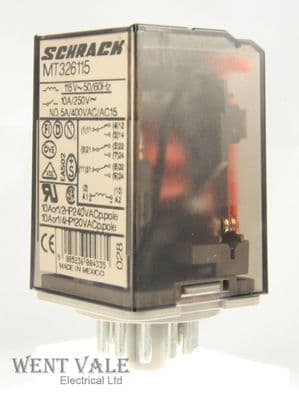 Schrack Multimode MT326115 - 10a - 11 Pin Plug-in 3PCO Relay 115vac Coil Un-used
