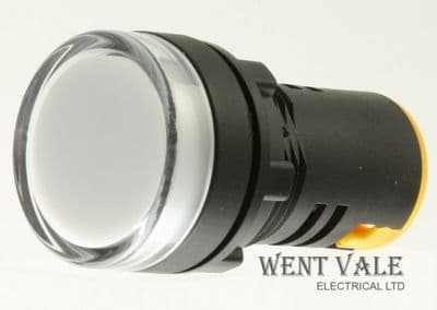 Sector 795576-PL24CLR - 22.5mm 230V AC LED Panel Pilot/Indicator Lamp White Lens