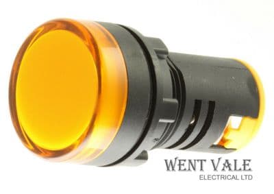 Sector 795582-PL24AMB 22.5mm 24v AC/DC LED Panel Pilot/Indicator Lamp Amber Lens