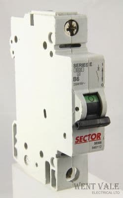 Sector - Series E SE6B-648112 - 6a Type B Single Pole MCB Used