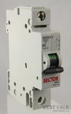 Sector Series E - SE6B-648112 - 6a Type B Single Pole MCB Used