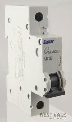 Sector SVMCB32/B - 32a Type B Single Pole MCB Latest Style New