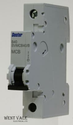 Sector SVMCB40/B - 40a Type B Single Pole MCB Latest Style New