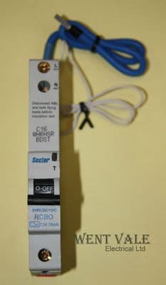 Sector SVRCBO16/C - 16a 30mA Type C Single Pole RCBO Un-used in box