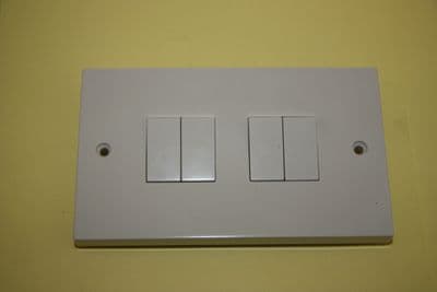 Selectric - LG204 - White Moulded - 10a 4 Gang 2 Way Plateswitch New