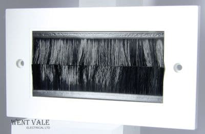 Selectric Smooth - SQ-6 -  White Moulded Two Gang Brush Plate New