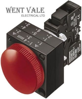 Siemens 3SB3204-6AA20 - 22mm Round 24v Indicator Lamp Unit With Red Lens NIB