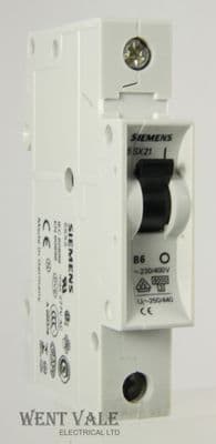 Siemens N System - 5SX2 1B06 - 6a Type B Single Pole MCB Used