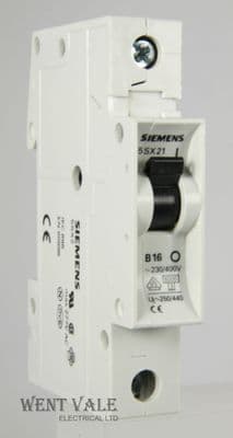 Siemens N System - 5SX2 1B16 - 16a Type B Single Pole MCB Unused