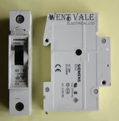 Siemens N System - 5SX2 1C01 - 1a Type C Single Pole MCB Used