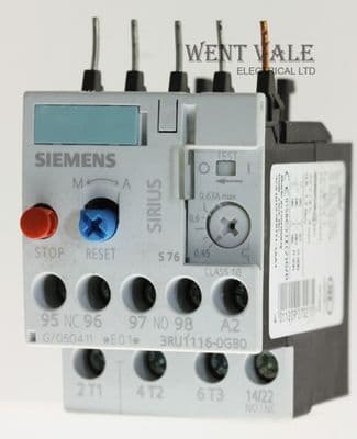 Siemens Sirius 3RU1116-0GB0 4a Thermal Overload Relay 0.45 to 0.63a O/load Range