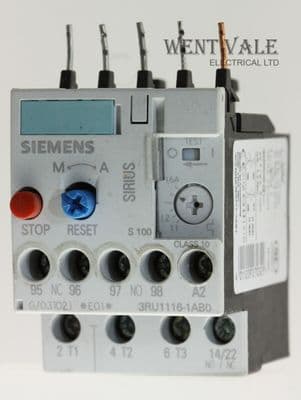 Siemens Sirius 3RU1116-1AB0 - 16a Thermal Overload Relay 1.1 to 1.6a O/load Range