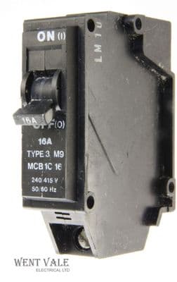 Simplex MCB 1C 16 - 16a Single Pole Type 3 MCB Used