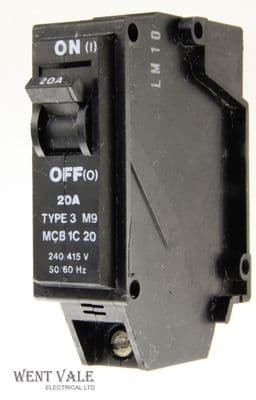 Simplex MCB 1C 20 - 20a Single Pole Type C MCB Used