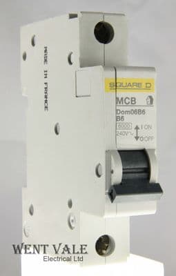 Square D Domae - DOM06B6 - 6a Type B Single Pole MCB Used