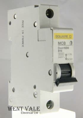 Square D - Domae - DOM16B6 - 16a Type B Single Pole MCB Unused