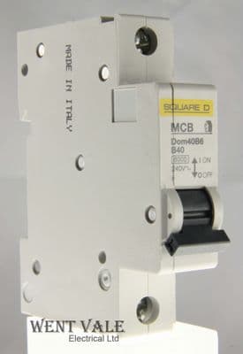 Square D - Domae - DOM40B6 - 40a Type B Single Pole MCB New