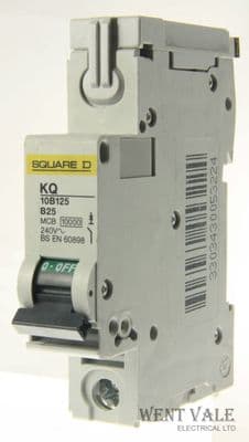 Square D Loadcentre KQ - KQ10B125 - 25a Type B Single Pole MCB Used