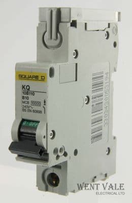 Square D - Loadcentre - KQ10B110 - 10a Type B Single Pole MCB Used