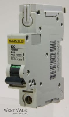 Square D - Loadcentre - KQ10B116 - 16a Type B Single Pole MCB Used