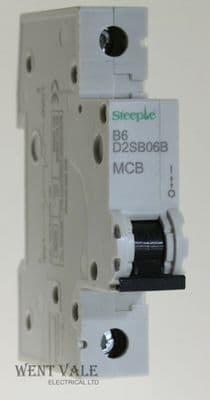 Steeple D2SB06B - 6a Type B Single Pole MCB Latest Model Unused