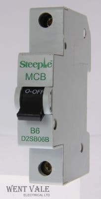 Steeple D2SB06B - 6a Type B Single Pole MCB Used