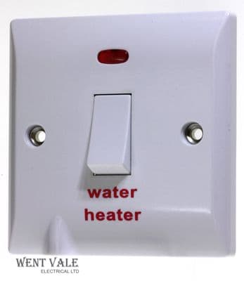 Super Switch Silk Range - SW19WH - 20a Double Pole Switch + Neon 