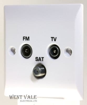 Super Switch Silk Range - SW33 - 1g TV/FM/SAT Co-ax Triplexer Socket Outlet New