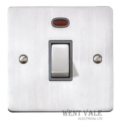 Super Switch Flat Plate Range SW220 BSS 20a Double Pole Switch With Neon New